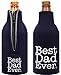 Father's Day Gift Bottle Coolie Best Dad Ever 2 Pack Bottle Drink Coolers Coolies Navy