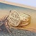 St Benedict Exorcism Gold Filled Stainless Steel Ring Demon Protection Ghost Hunter CSBP