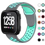 KIMILAR Sport Bands Compatible Fitbit Versa, Silicone Breathable Strap Replacement Bands with Ventilation Holes