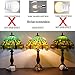 WERFACTORY Tiffany Table Lamp Green Yellow Stained Glass Dragonfly Style Bedside Lamp Reading Desk Light 12X12X18 Inches Decor Bedroom Living Room Home Office S009G Series