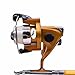 Freehawk Mini Carbon Fiber Telescopic Pen Fishing Rod Pocket Pen Fishing Pole Pocket Travel Fishing Rod Sea Fishing Rods + 2000 Aluminum Spinning Fishing Reel + Fishing Line (Gold)