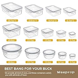 32 PCS Food Storage Containers with Airtight