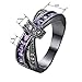 Bamos Jewelry Womens Purple ZC Stone Promise Gift Rings Lab for Engagement Wedding Criss Cross Black Gold Plated Ring for Her Size 5-10