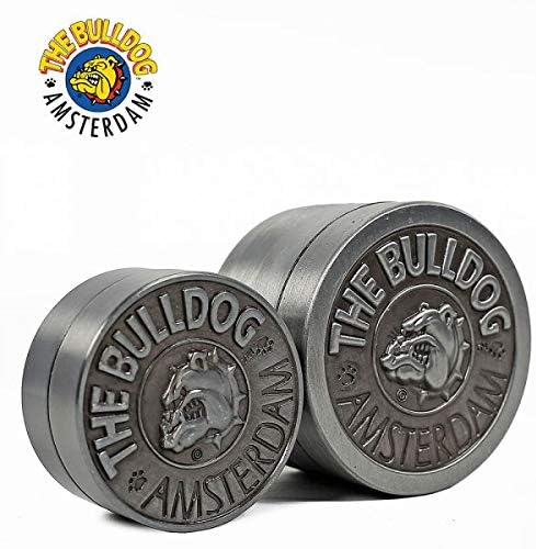 The bulldog 3 part embossed silver metal grinder with diamond shaped teeth for a fine grind, Silver,black,purple, 40 mn - Image 4