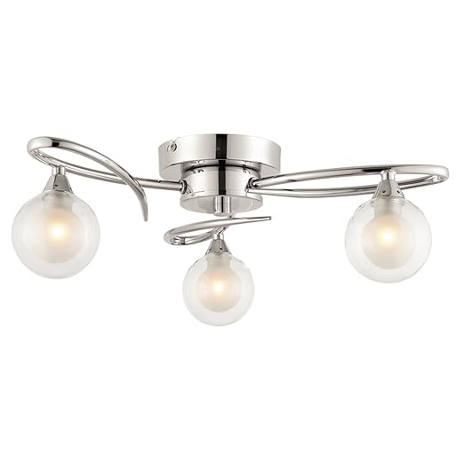 Halle 3 Light Semi Flush Ceiling Light Polished Chrome Amazon Co