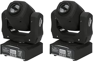 Stage Lights Moving Head Light 8 Gobos 8 Colors 11 Channels 2PCS 90W Spotlight DMX 512 with Sound Activated for Wedding DJ Pa