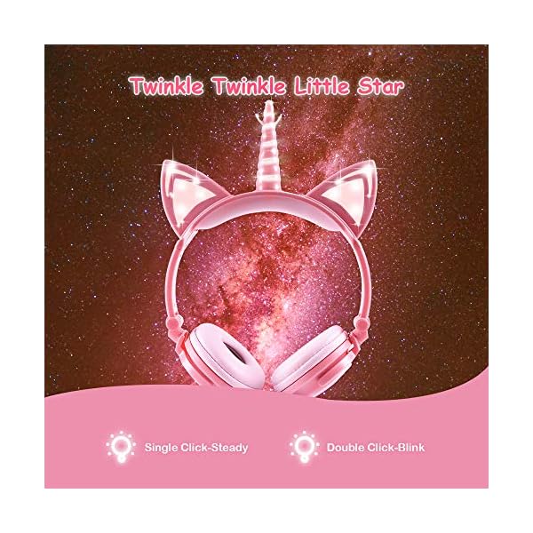 Unicorn-Kids-Headphones-Glowing-Cat-Ear-Headphones-with-85db-Volume-Limit-Foldable-Headphones-for-Kids-Girls esonstyle Unicorn Kids Headphones, Glowing Cat Ear Headphones with 85db Volume Limit, Foldable Headphones for Kids Girls