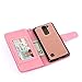 TabPow LG G Stylo 2 Plus MS550 Case, 10 Card Slot - [ID Slot] Wallet Folio PU Leather Case Cover with Detachable Magnetic Hard Case for LG G Stylo 2 Plus MS550 - Rose Gold
