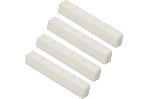 Miwayer 6 String Classical Guitar Bone Nut, Guitar Bridge Nuts, Cut from Whole Bones (52x 9x 6 mm Nut 4 Pack)