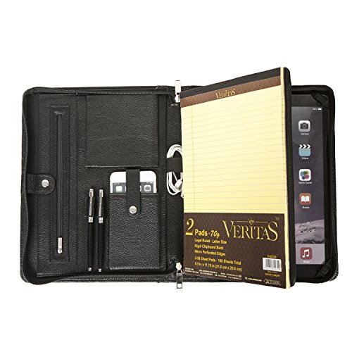 Genuine padfolio leather organizer professional portfol…