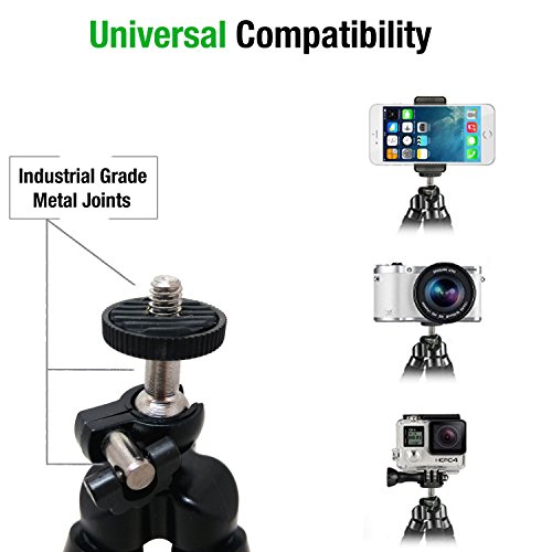 KobraTech Mini Cell Phone Tripod - TriFlex Mini - Flexible iPhone Tripod for Any Smartphone - Thumbnail 3