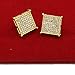 Men's Hip Hop Iced Out Medium Square Flat Screen Block Screw Back Stud Earring