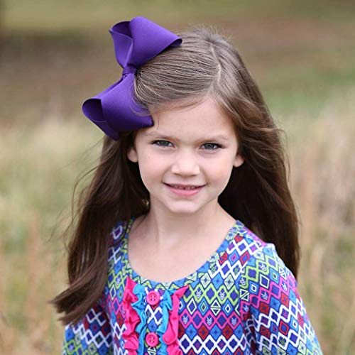 12pcs Hair Bows for Girls 6" Big Boutique Bow Alligator Clips Grosgrain Ribbon Hair Accessories Toddlers Kids Teens