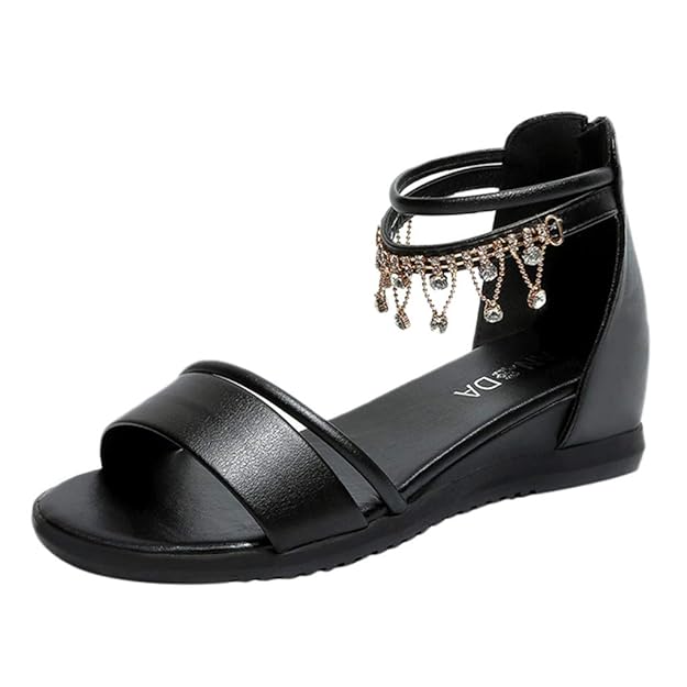 Pingtr - Damen Sandalen - Frauen Mode Peep Toe Wedges Ferse Lässige Müßiggänger Schuhe Sandale Schuhe