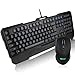 TECKNET Kraken 3 LED Adjustable Backlit Gaming Keyboard and Mouse - Black