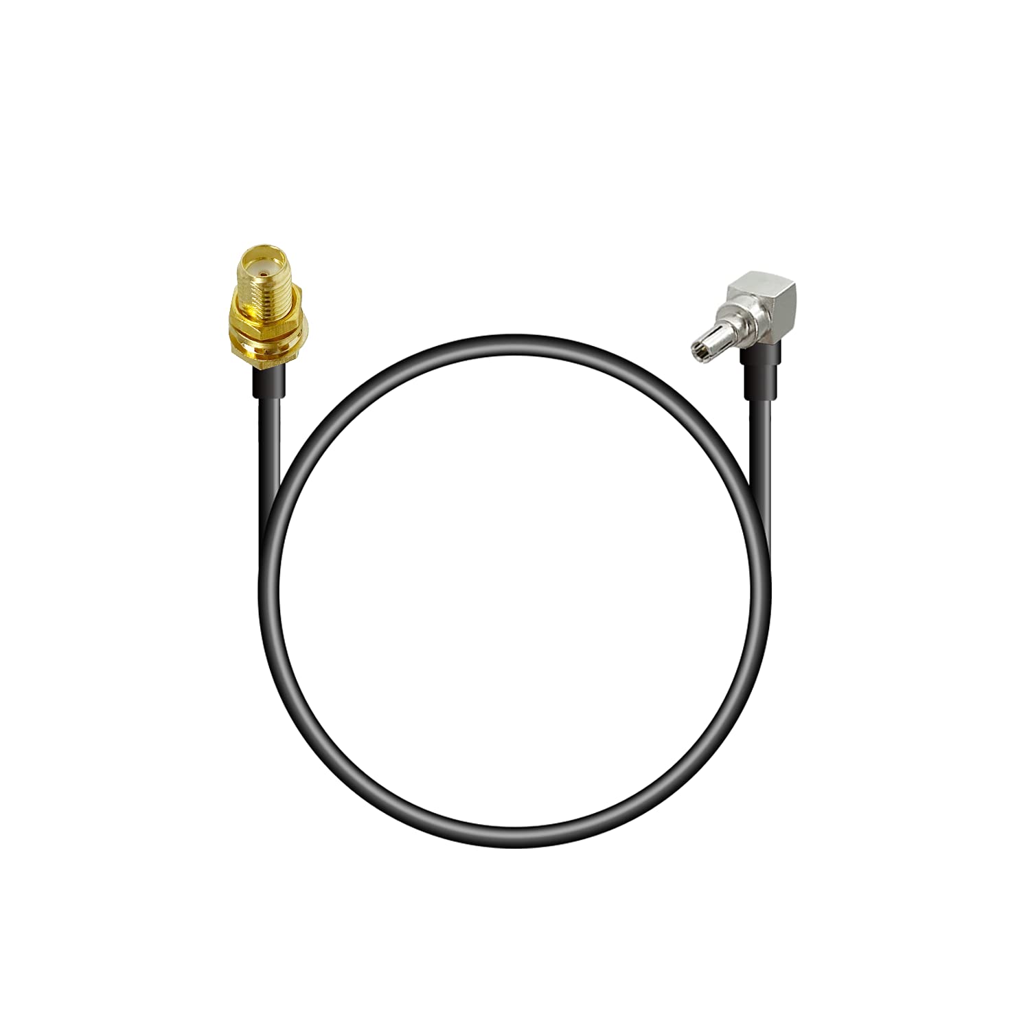 Vecys SMA Female to CRC9 Male Right Angle 90 Degree Adapter Cable 4G Antenna RF Coaxial Pigtail Cable RG174 30CM/12In for 2G 3G 4G LTE Modem Router