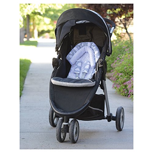 Goldbug Clouds Car Seat Head Support & Strap Set - Gray/White - Image 6