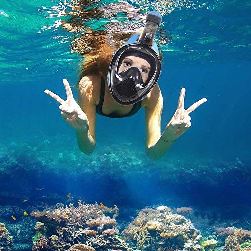 Unigear 180° Full Face Snorkel Mask Panoramic View with Detachable for