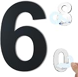 Ywonoby 3 Inch Self Adhesive Stainless Steel House Numbers Black (6) view 1