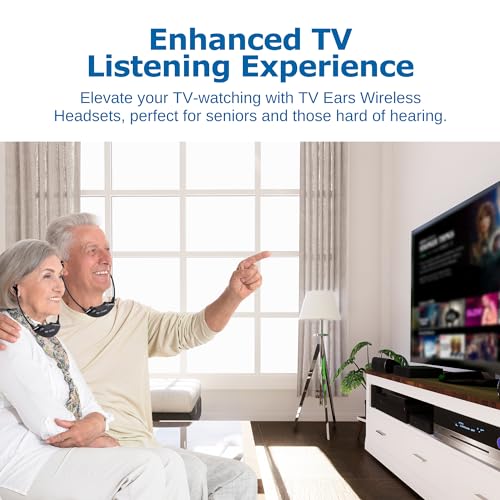 TV · EARS 5.0 Dual Digital Wireless Headset System for Watching, Includes 2 Headsets & RF Transmitter Compatible with Most TV Brands, Ideal for Seniors & with Hearing Difficulties