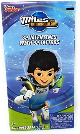 amazon com disney junior miles from tomorrowland 32 valentines with tattoos kitchen dining disney junior miles from tomorrowland 32 valentines with tattoos