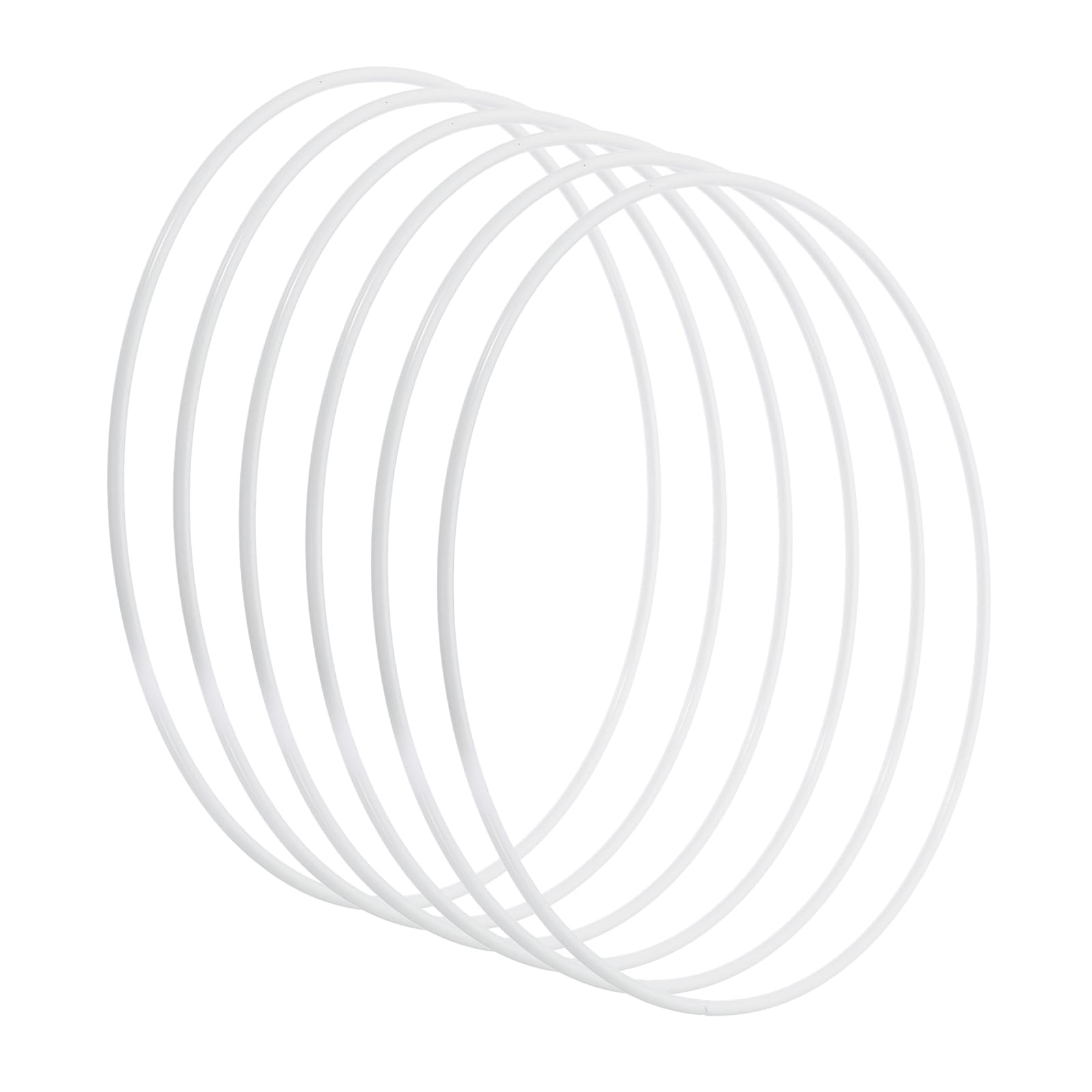 PATIKIL 6 Inch Round Dream Catcher Rings, 6 Pcs Metal Christmas Macrame Wreath Floral Ring Hoop for Home DIY Craft Wedding Wall Hanging Decorations, White