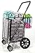 Folding Shopping Cart with Double Basket- Jumbo Size 150 lb Capacity Black, Grocery Shopping Made Easy w/ Spinning Wheels