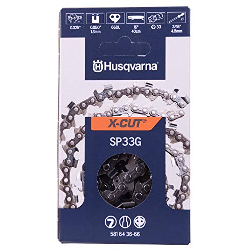 Husqvarna Chainsaw Chain 16" .050 Gauge .325 Pitch x-Cut High Durability Superior Lubrication Works Longer Without Needing To Be Adjusted
