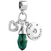 OutstandLong January Birthday Teardrop Birthstone Charms Bead for Pandora Bracelets Necklace