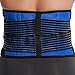 Lumbar Support with Double Banded Strong Compression Pull Straps - Black & Blue Color (Size XXXXL)