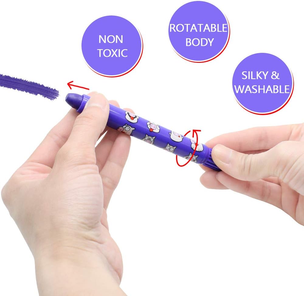 Toddler Crayons, 6 Colors Non Toxic Silky Washable Crayons, Easy to Hold Twistable Large Crayons for Kids, Safe for Babies and Children Flower Monaco: Toys & Games