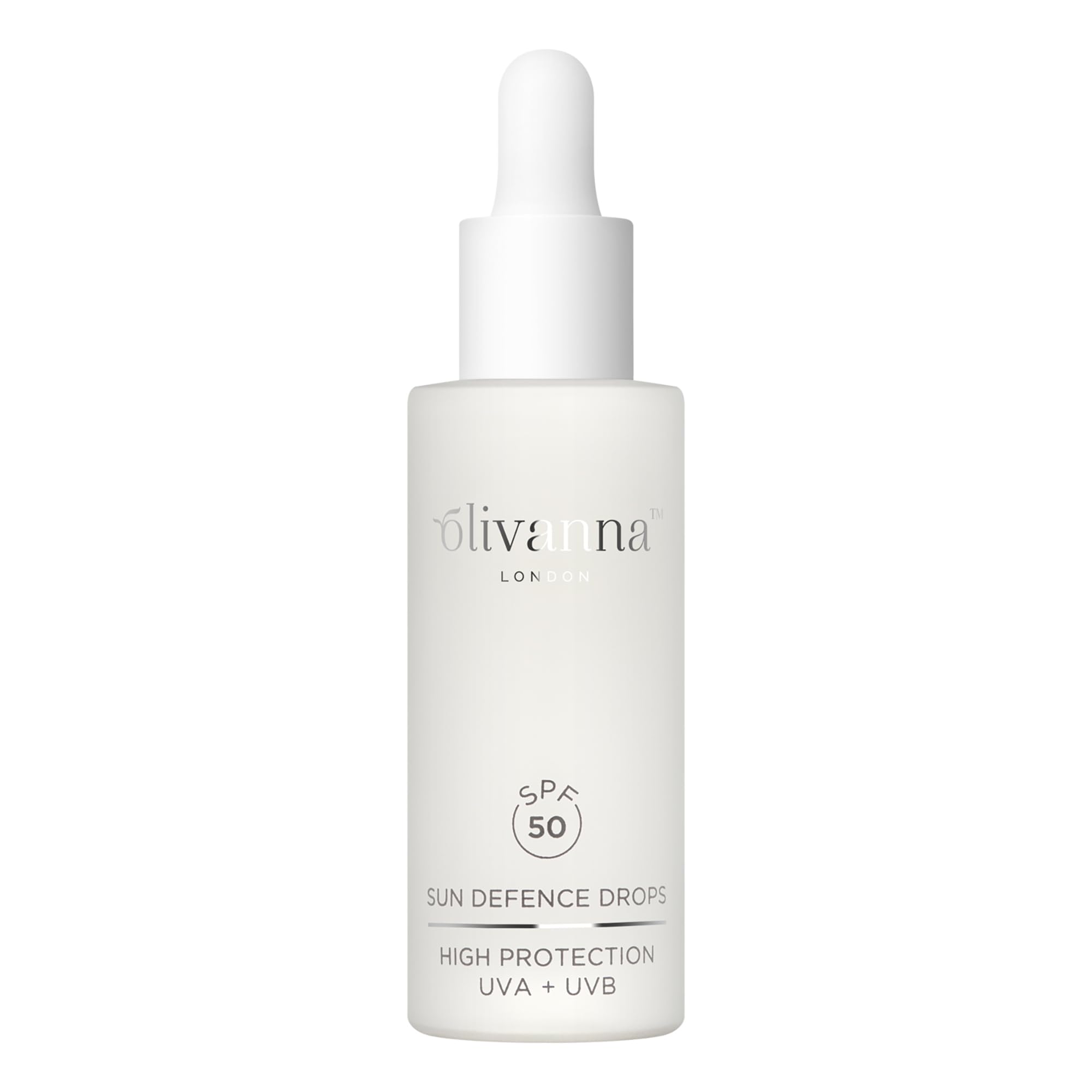 Olivanna Sun Defence Drops SPF 50 | Mineral Lightweight and Non-Greasy Sunscreen | Broad-Spectrum High UVA UVB Protection | Environmental Pollution and Blue Light Protection