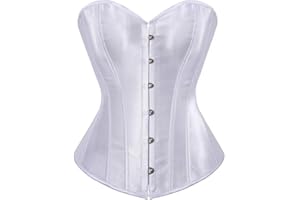 JUTRISUJO Corset Top Bustier Renaissance Lace up Lingerie Women Overbust Satin Plus Size