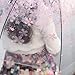 [Pink Cherry]Moonse Romantic Pink Cherry Clear Rain Wind Umbrella,Half-Automatic