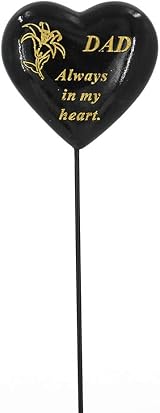 AngraveMemorials Special Dad Black Gold Lily Flower Memorial Stake view 2