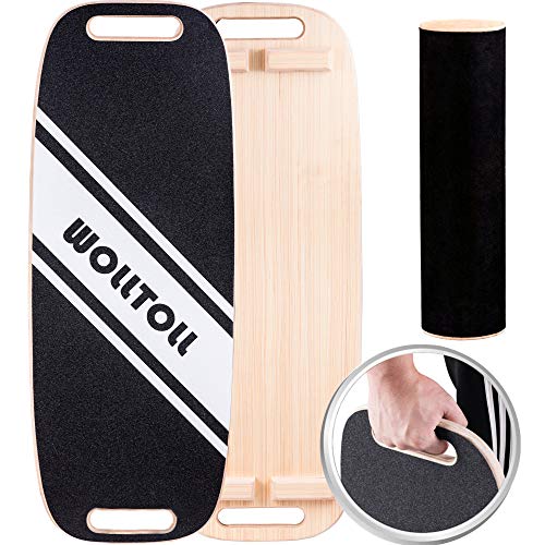 Wooden-Balance-Board-Stability-Core-Trainer-with-Handle-Solid-Wood-Board-with-Anti-Slip-Surface-Board-Exercise-Roller-for-Daily-Exercise-Challenging-Fitness-and-Balancing-Exercise-Fitness-Equipment