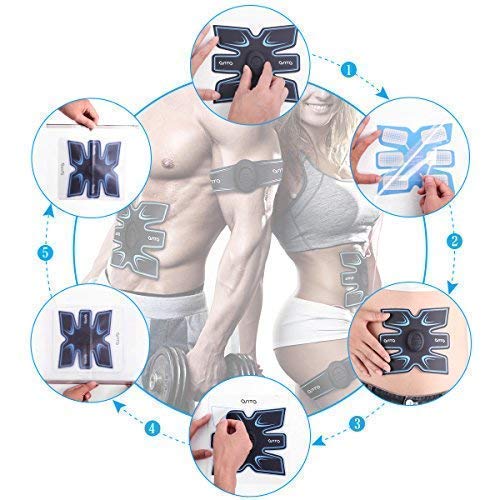 AOSTO Stimulateurs électriques, EMS Muscle Toner, Gym Workout et Fitness Body à la maison Stimulateur Taille Muscles Stimulateur Fitness Equipment (Whole Machine, Blue)