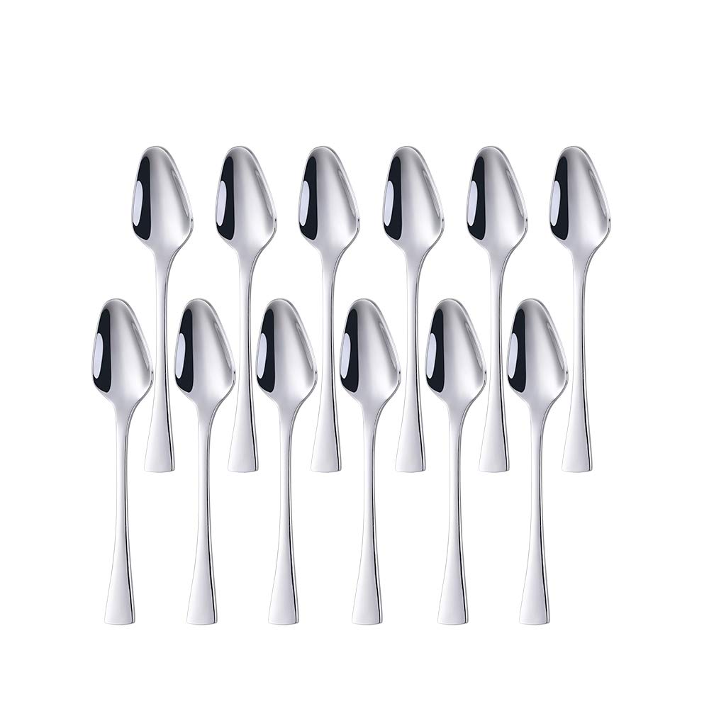 Meisha Coffee Spoons Set of 12, Stainless Steel Mirror Finished Espresso Spoons, Luxuly Cutlery Kitchen Tableware - Silver