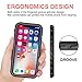 EFFUN iPhone Xs Waterproof Case, iPhone X Waterproof Case, Wireless Charging Support IP68 Certified Waterproof Cover Dust/Snow/Shock Proof Case with Cell Phone Holder and Floating Strap Black