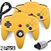 2 Pack N64 Gaming Classic Controller, miadore Retro N64 Gaming Gamepad Joystick Double Colored Joypad for N64 System Home Video Game Console