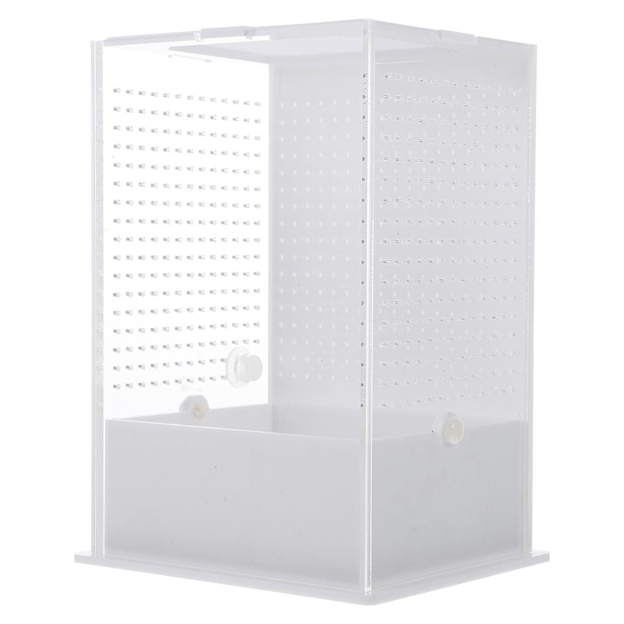 VILLCASE Reptile Feeding Box, Acrylic Praying Mantis Enclosure, Clear Jumping Spider Enclosure Reptiles Habitat Terrarium for Invertebrates, Mantis, Spider, Lizard, Scorpion, Geckos