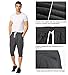 BALEAF Men's 3/4 Workout Joggers Capri Pants Running Training Side Pockets Dark Gray Size M