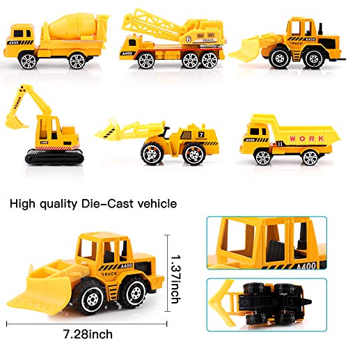 Car Toys Set with Transport Cargo Airplane and Large Play Mat, Educational Vehicle Construction Car Set for Kids Toddler Boys Child Gift for 3 4 5 6 Years Old, 6 Cars, Large Plane, 11 Road Signs - Thumbnail 6
