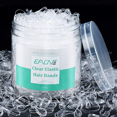 EAONE 2500 Pieces Clear Hair Elastics Hair Bands