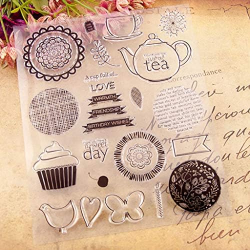 Clear Silicone Stamp/Seal,Transparent Stamp Silicone Seal DIY Clip Art Album Decoration for Cards Making 12×10.5cm (B)