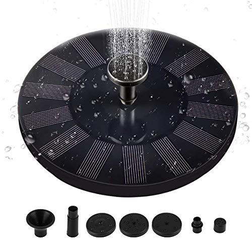 Xingny 1.4W Solar Powered Fountain Pump Solar Panel Water Pump Kit with 4 Spay Heads for Birdbath, Garden and Patio