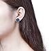 Fashewelry 1 Pair Faux Blue Flat Back Cabochon Druzy Stainless Steel Post Stud Earring Set with Safety Earring back 14x7mm