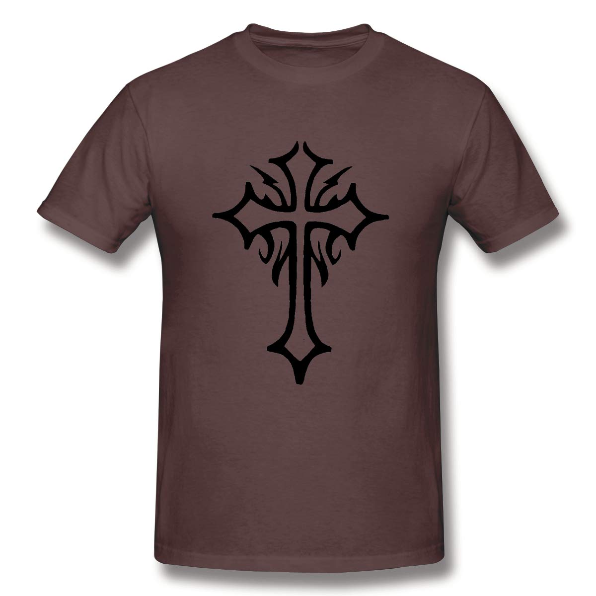 Kiwwejuy Christian Cross Leisure And Fun Pure Coffee Short Sleeve T Shirt
