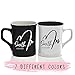 Mr and Mrs Coffee Mugs Set of 2 - Personalized Couple Matching Ceramic Coffee Mugs - Bride and Groom Mug Set Honeymoon Anniversary Gift | 7 Different Color Customized with Last Name and Date #C4