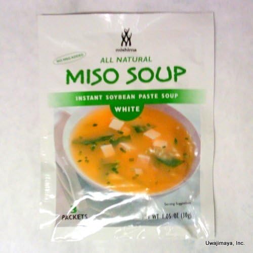 Mishima - All Natural Miso Soup (White) - Instant Soybean Paste Soup (Contains 3 Packets) by Mishima